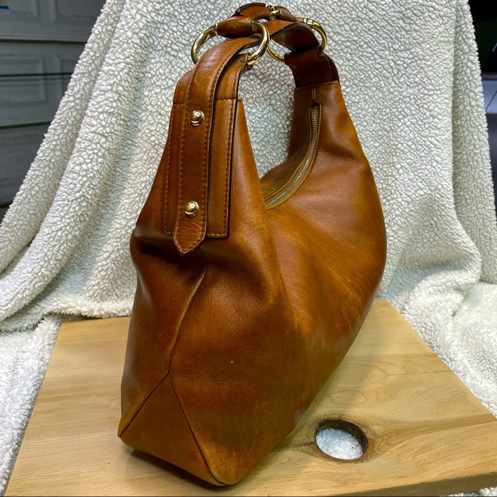 Authentic Gucci camel leather hobo bag
